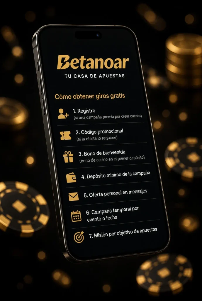 Teléfono con los pasos para obtener giros gratis
