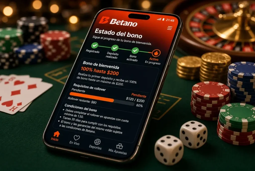 Teléfono con requisitos de apuesta del bono